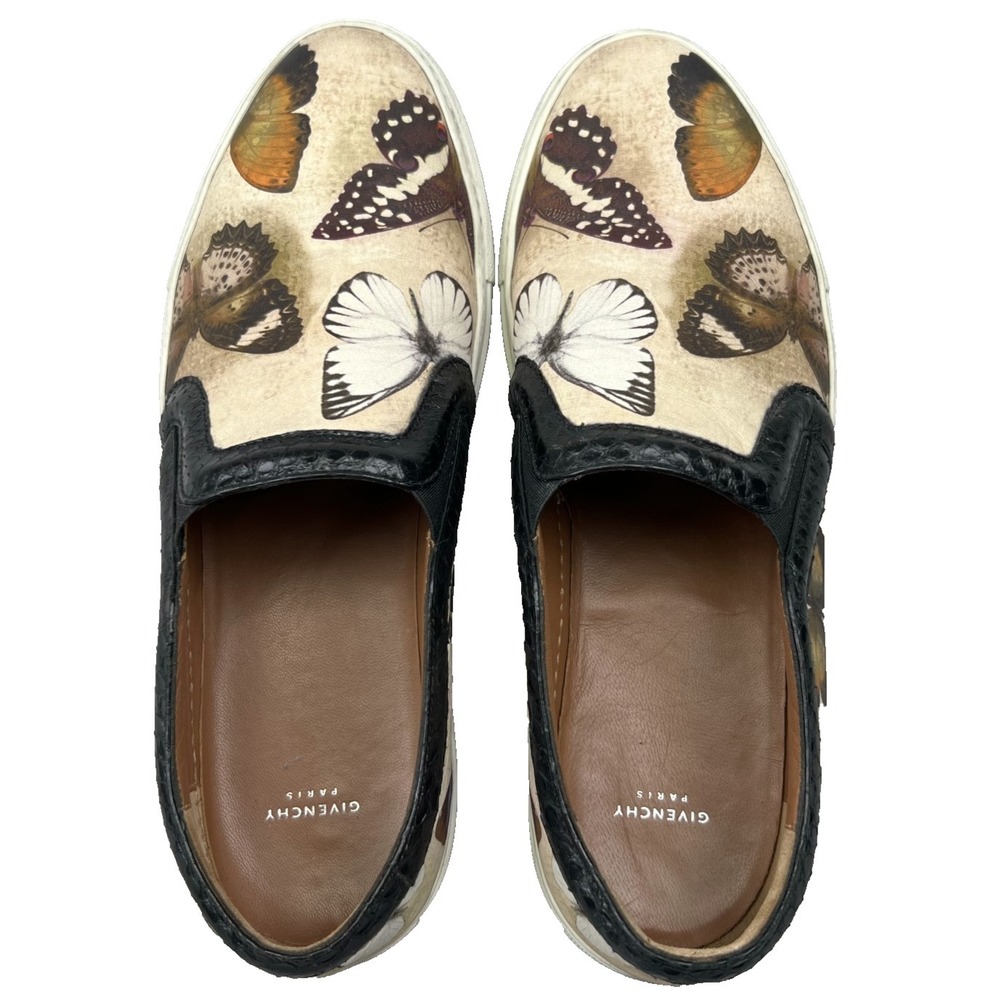 Givenchy Butterfly Print Slip-On Sneakers in Cream, Black, Brown